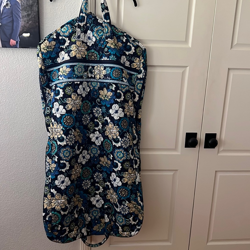 Vera Bradley Mod Floral Blue Garment Bag Lrg Lightweight Cotton Travel Accessory